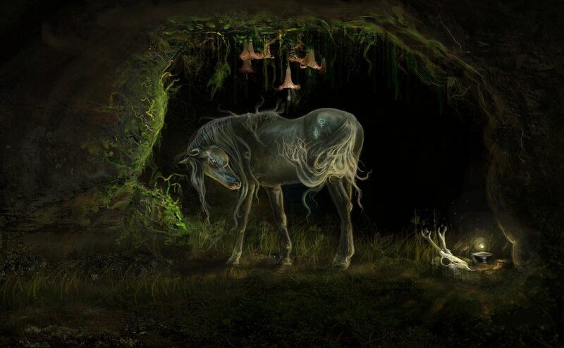 Ghostly Horse in Cave