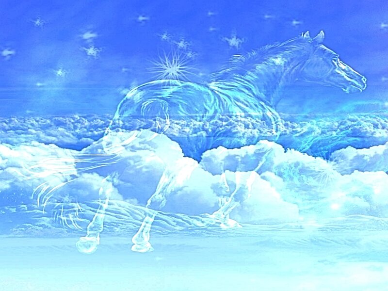 Ghostly Horse in Clouds