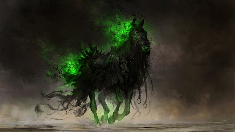 Ghostly Horse with Green Energy