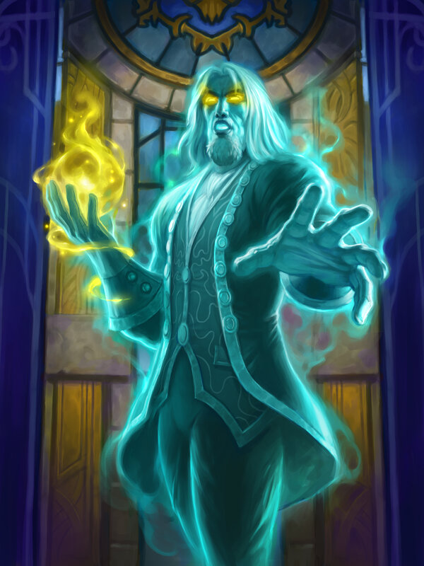 Ghostly Mage with Glowing Eyes
