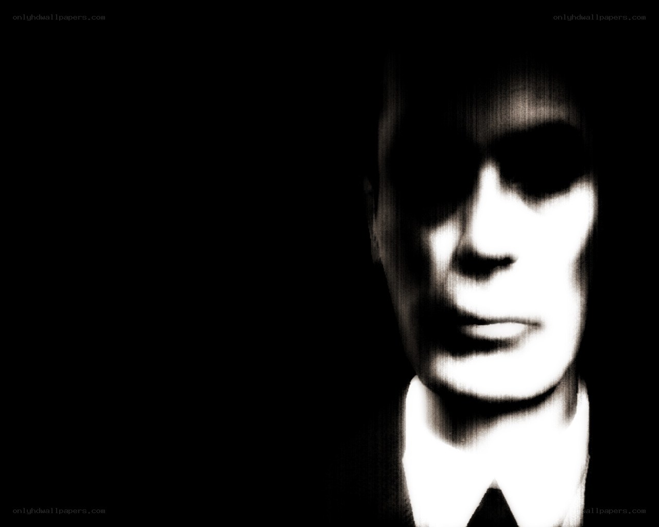ghostly man in suit