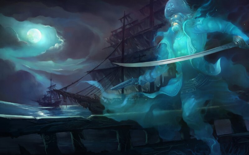 Ghostly Pirate Captain — Blue