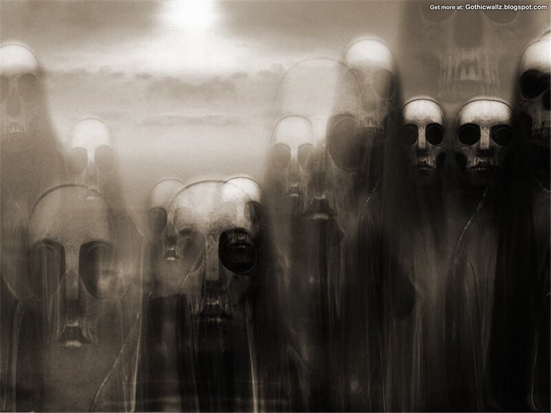 ghostly skull figures