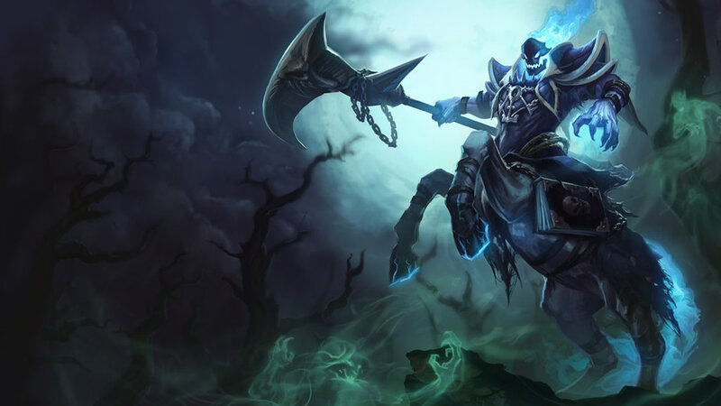 Ghostly Warrior on Horse — Blue