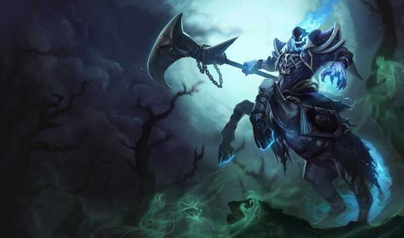 Ghostly Warrior with Axe — Blue, Dark, Dramatic