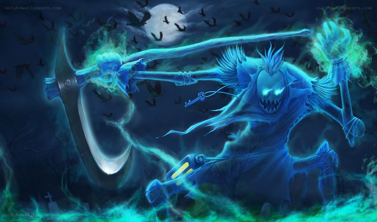 Ghostly warrior with scythe
