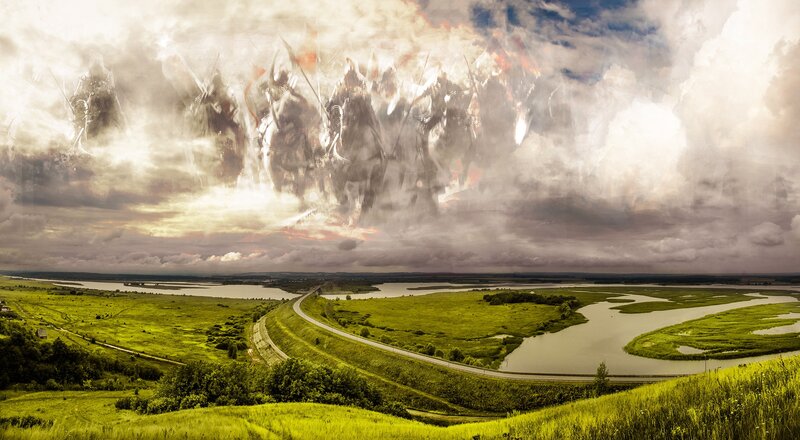 Ghostly Warriors in Sky