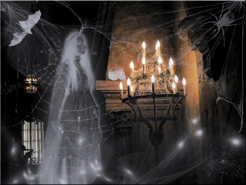 Ghostly Woman in a Haunted Room