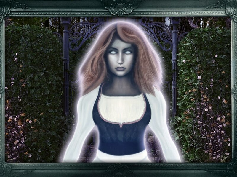Ghostly Woman in Garden