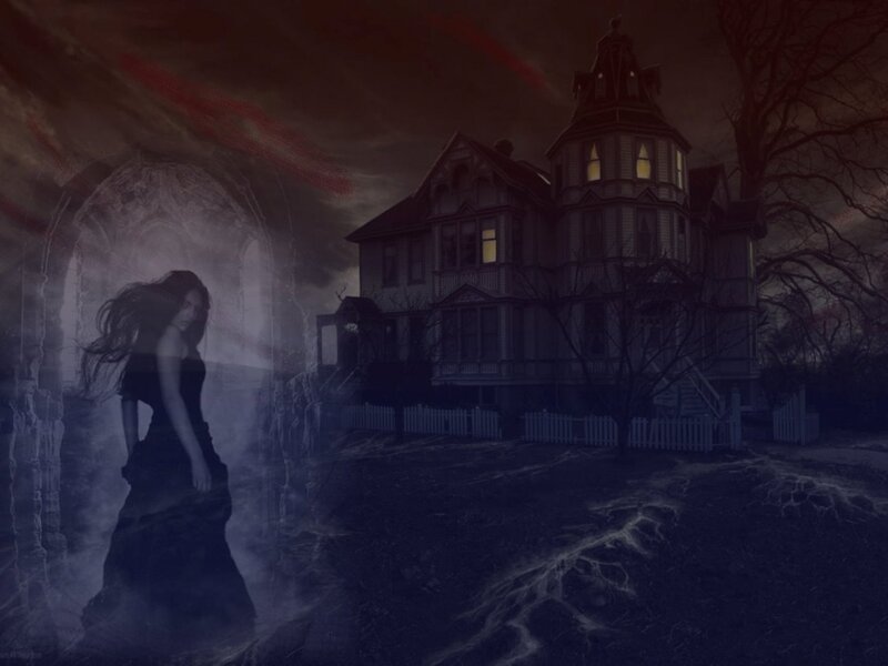 Ghostly Woman Near House