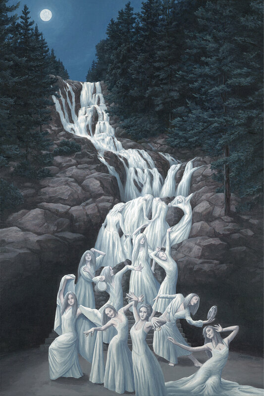 Ghostly Women at Waterfall
