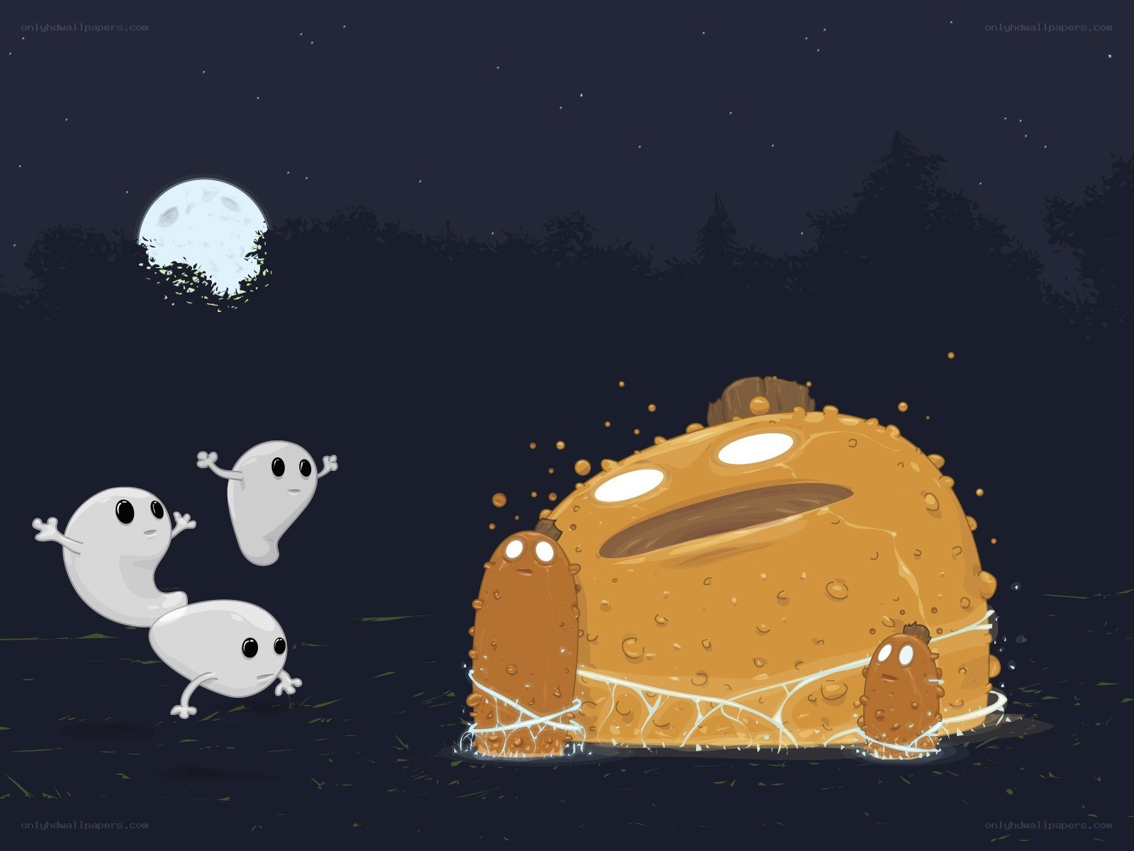 ghosts and monsters at night