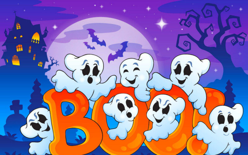 Ghosts Around BOO Letters