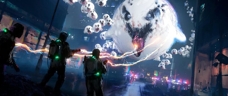 Ghosts Attacking City — Blue