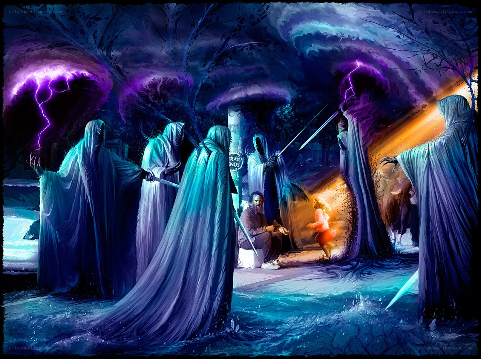 Ghosts confront travelers