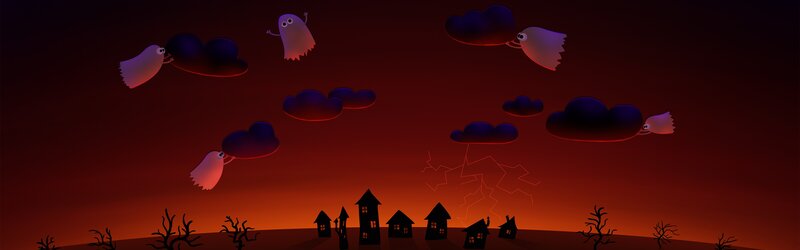 Ghosts Flying over Town
