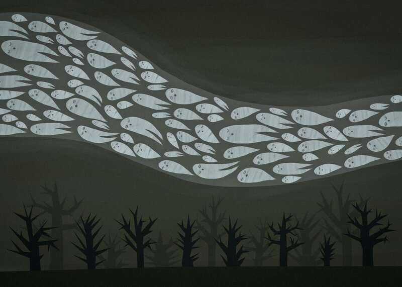 ghosts in a dark forest