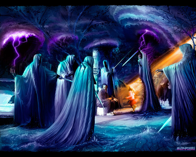 Ghosts in a stormy forest