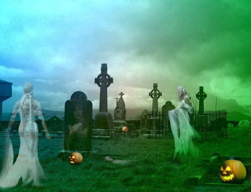 Ghosts in Cemetery — Green
