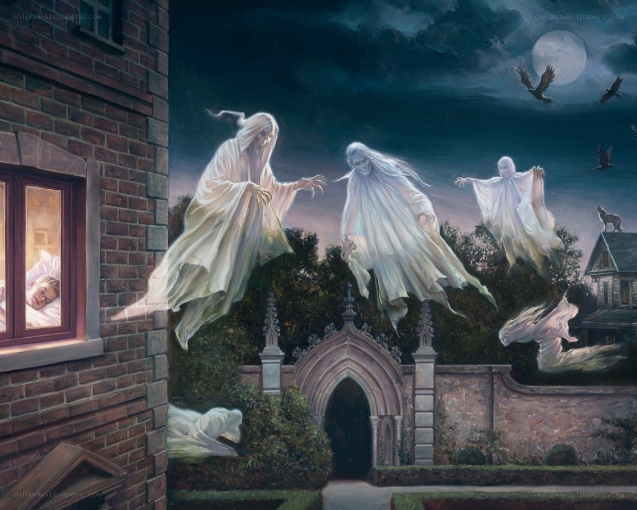 Ghosts outside a child's window