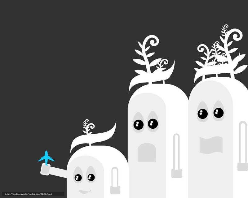 ghosts with plants and airplane