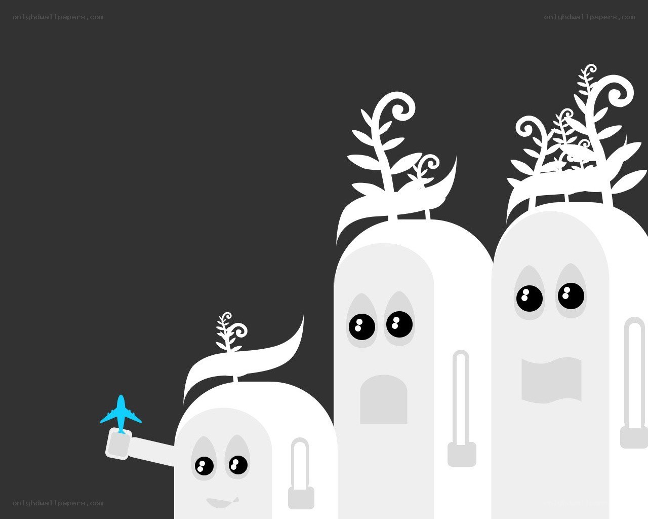 ghosts with plants on heads