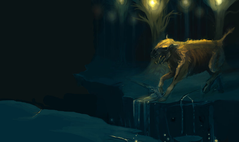 Ghoul in the dark forest