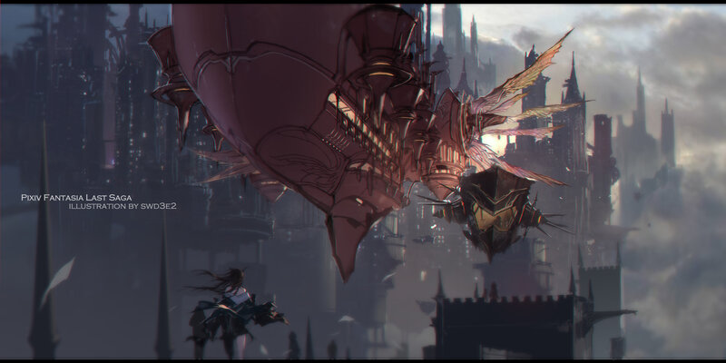 Giant Airship over City