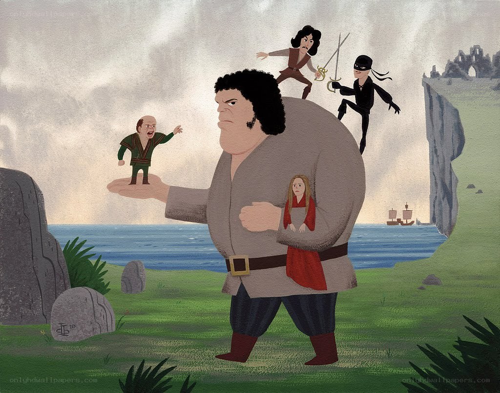 Giant and his tiny companions