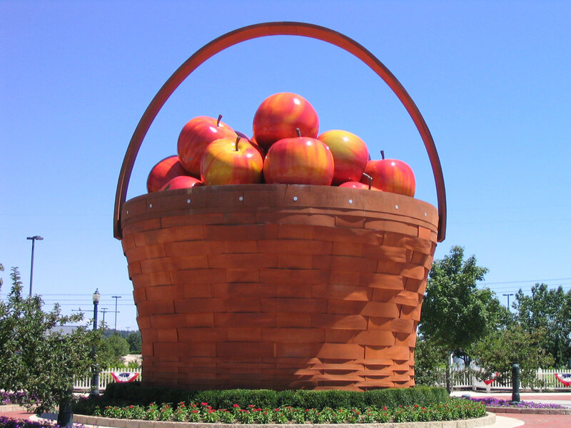 Giant Apple Basket Sculpture