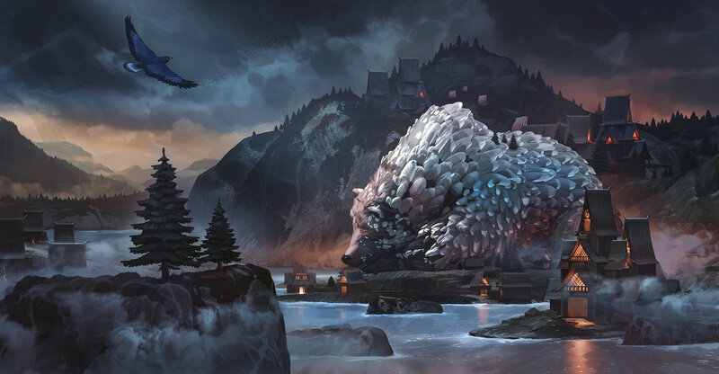 Giant Armored Bear — Gray, Dramatic