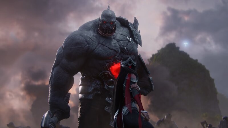 Giant Armored Warrior — Gray, Dramatic, 3d Render