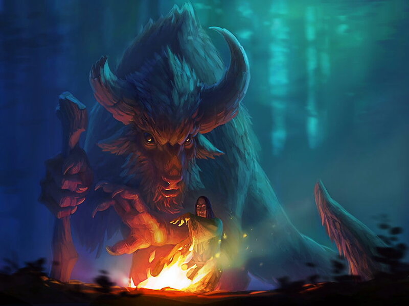 Giant Beast and Person
