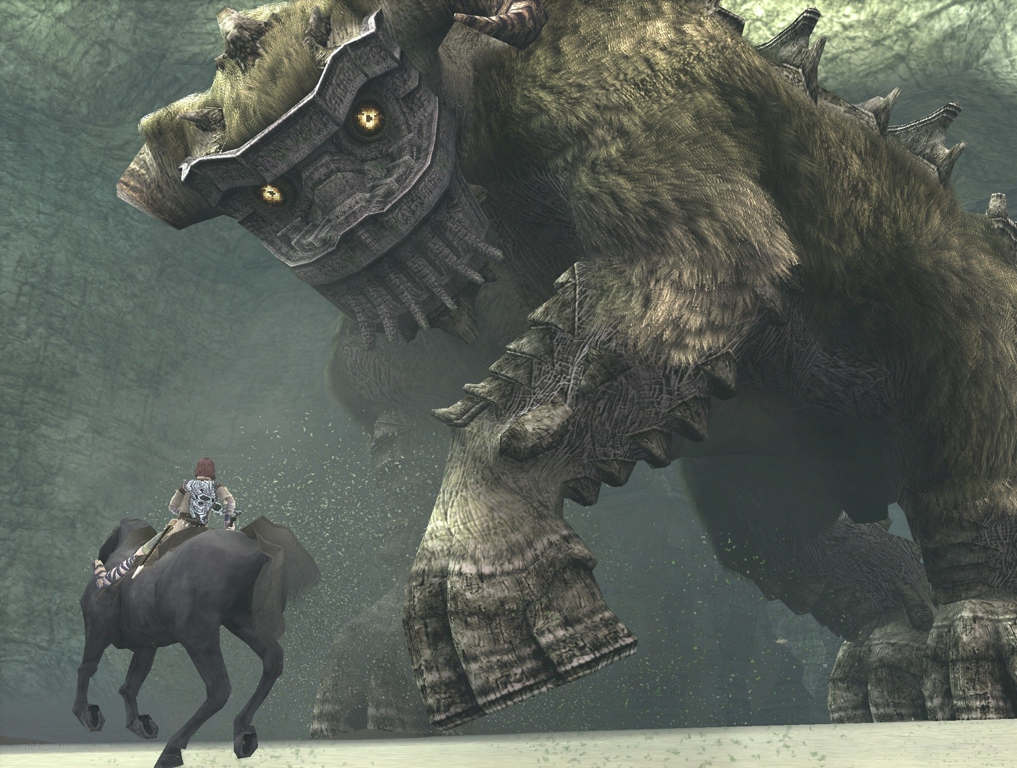 giant beast confronts rider
