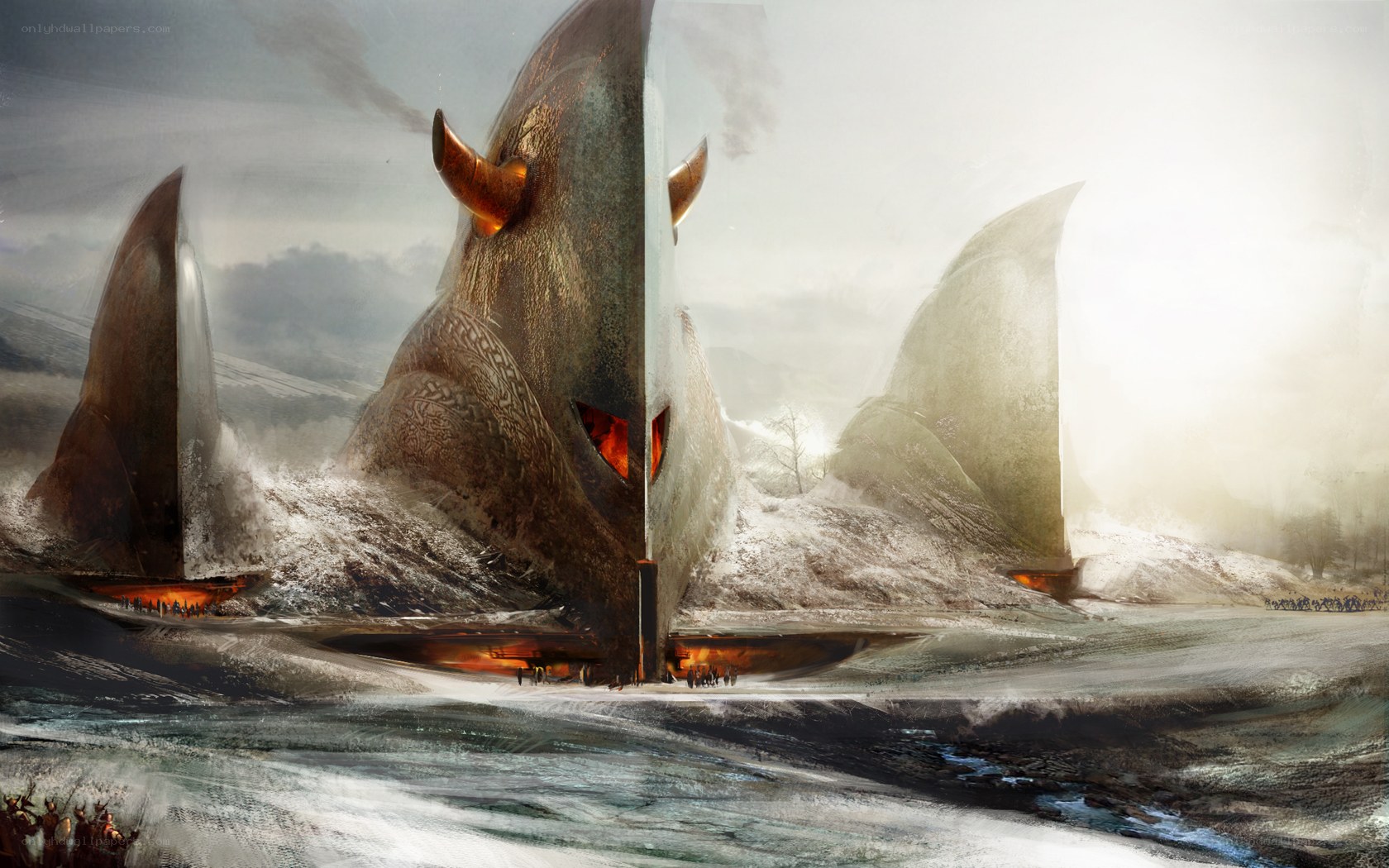 Giant beast ship in storm