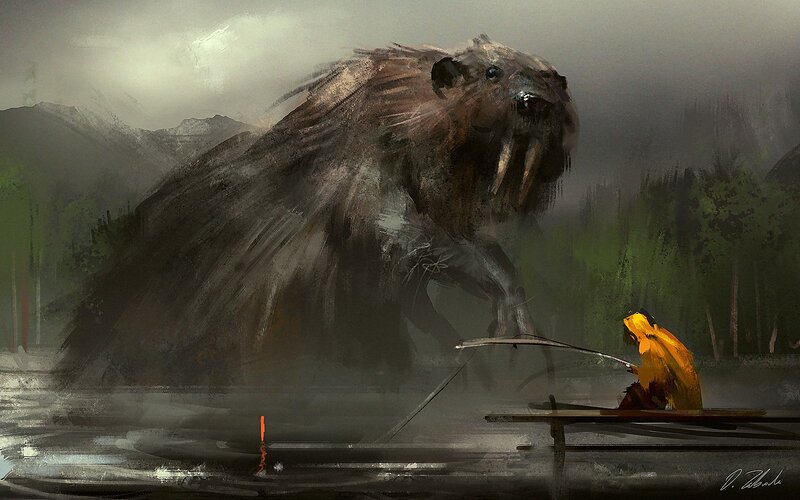 Giant Beaver on Shore