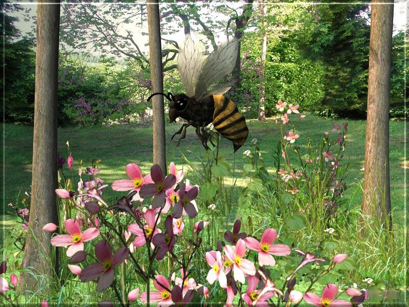 Giant Bee in Forest