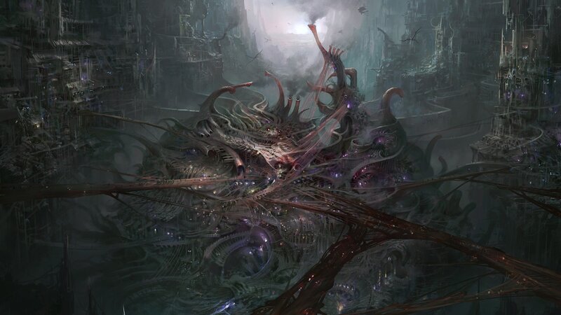 Giant Biomechanical Creature — Gray, Dystopian
