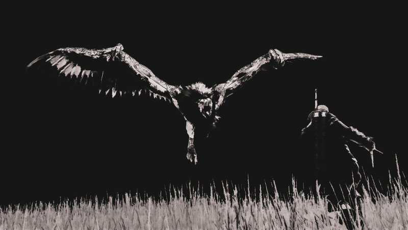 Giant Bird and Warrior