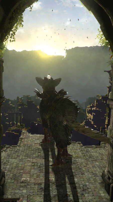 giant bird in ancient ruins