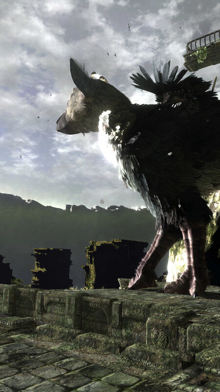 giant bird on ancient ruins