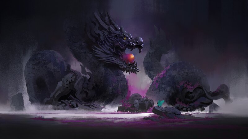 Giant Black Dragon — Purple