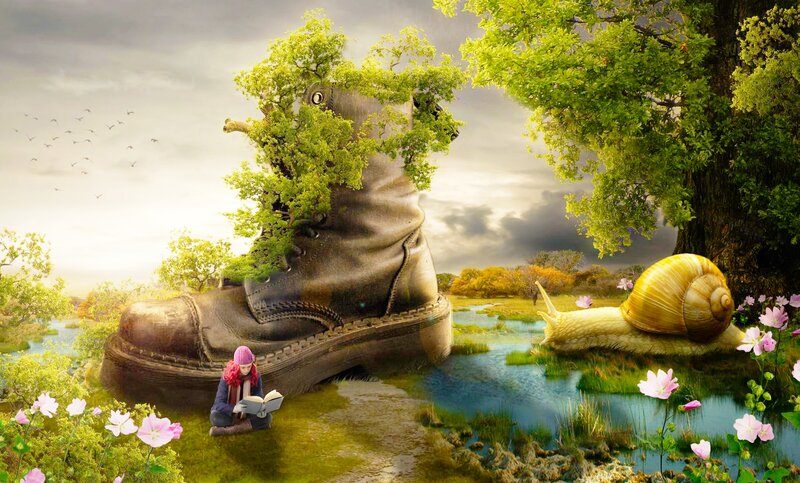 Giant Boot with Tree