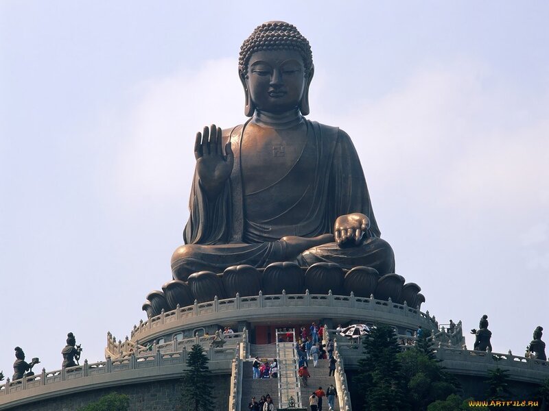 Giant Buddha Statue — Brown, Serene