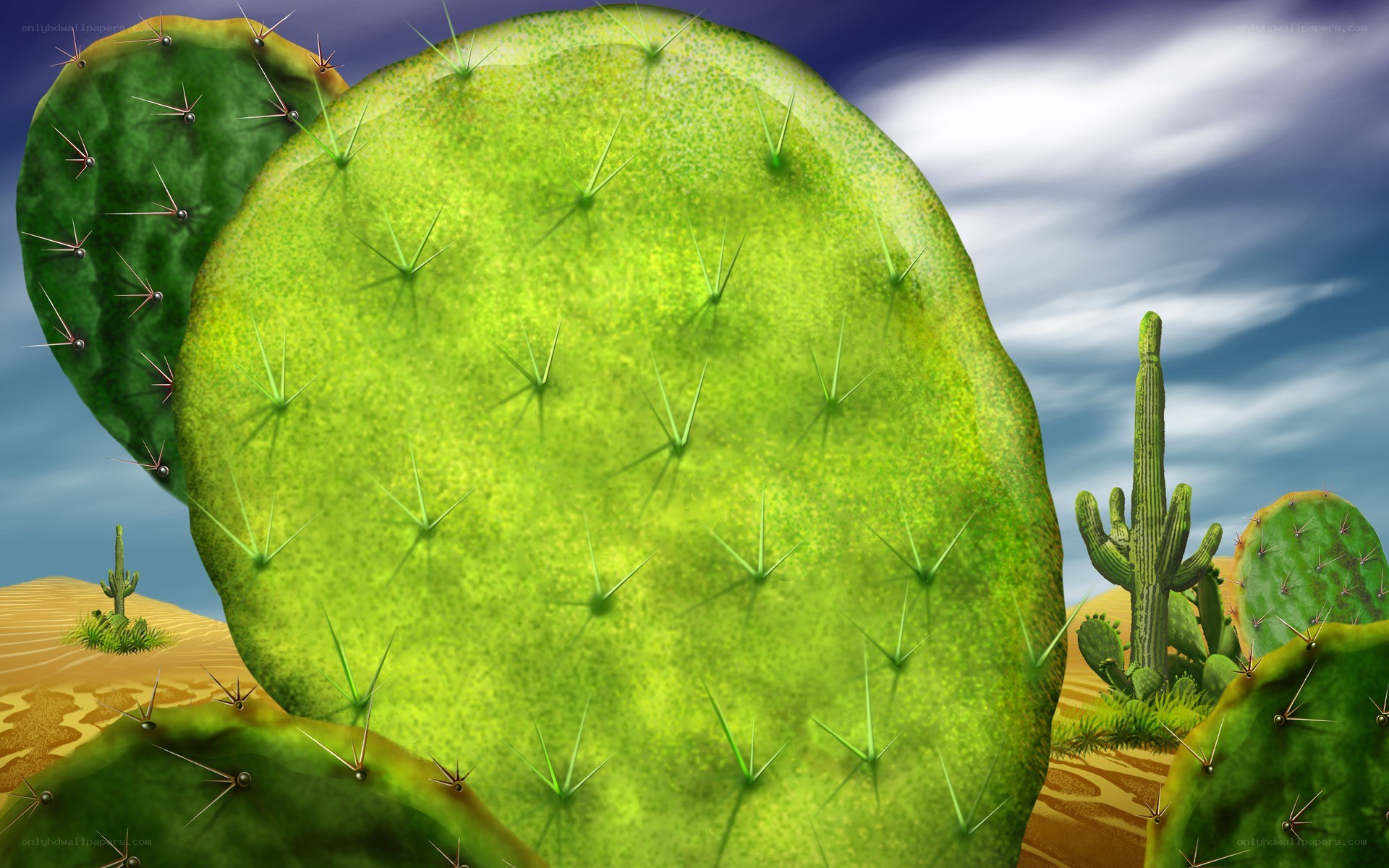 giant cactus in desert landscape