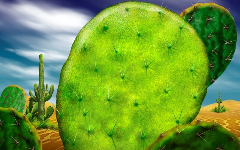 Giant Cactus Pads — Green, Dramatic
