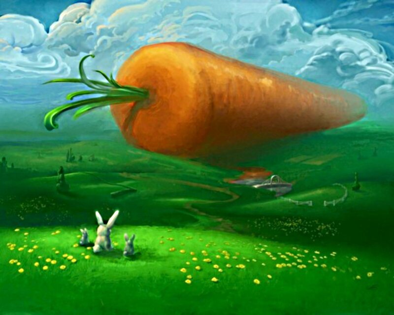 Giant Carrot in Field