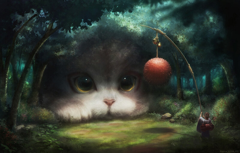 Giant Cat Face in Forest