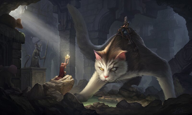 Giant Cat in Ruins