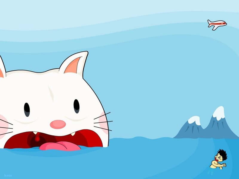 giant cat in the ocean